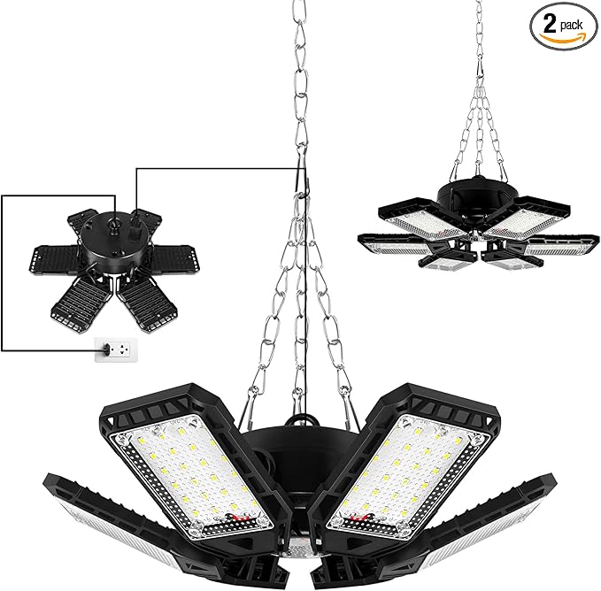 LED Garage Lights 2 Pack - 180W by Aoretic