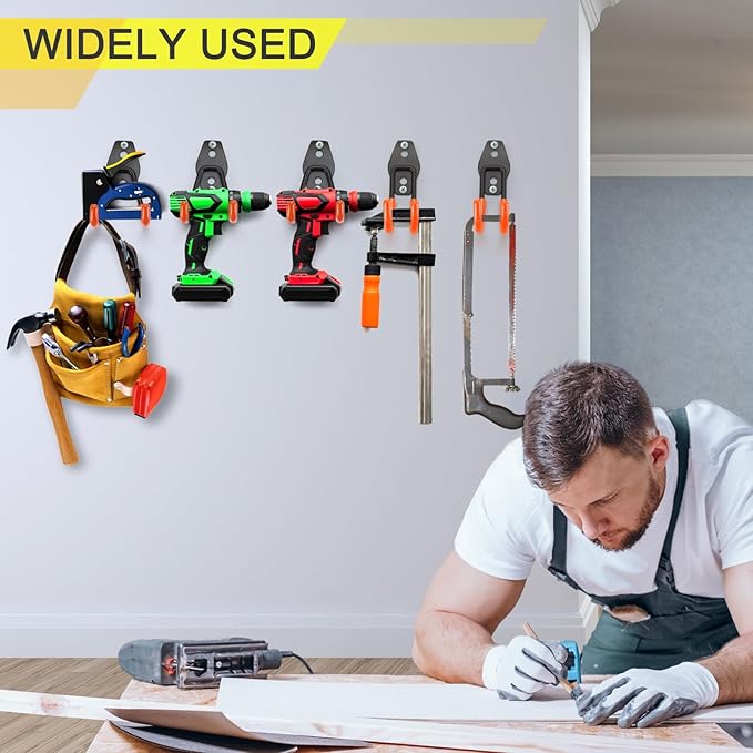 4 Pack Heavy Duty Garage Hooks Storage Organizer Wall Mount Power and Garden - Image 6
