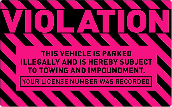easykart labels 50 Parking Violation Stickers, 5 x 8 inch “Violation by EasykartLabels