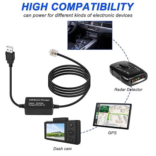 MEIRIYFA Radar Detector Power Cable, USB 5V to 12V RJ11 Radar Detectors - Image 4