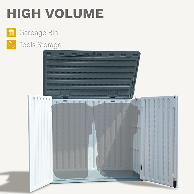 DWVO Outdoor Weather-Resistant Horizontal Storage Shed, 35 Cu Ft Capacity - Image 4