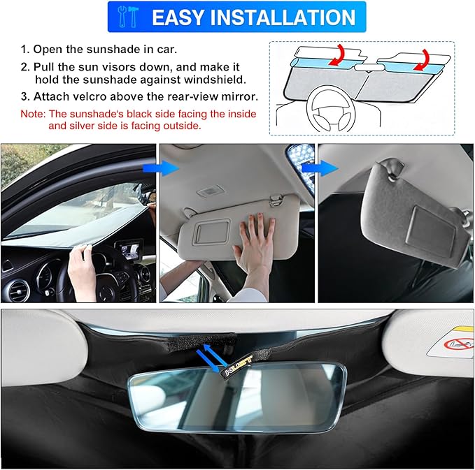 KUST Windshield Sun Shade for 2024 2025 2026 Hyundai Santa Fe Custom Fit - Image 6