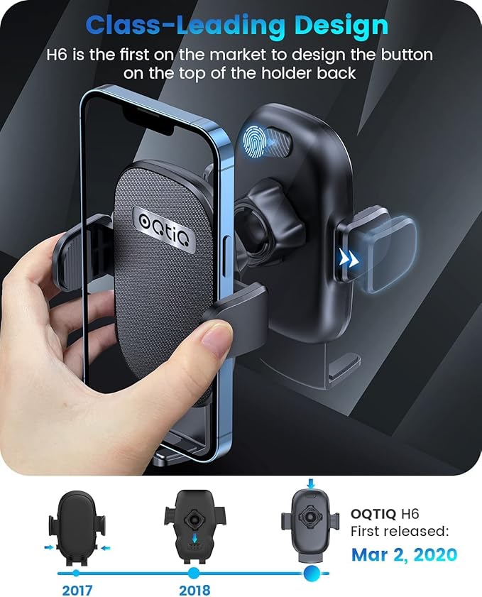 OQTIQ 3-in-1 Car Phone Mount – Dashboard, Windshield & Air Vent Holder - Image 3