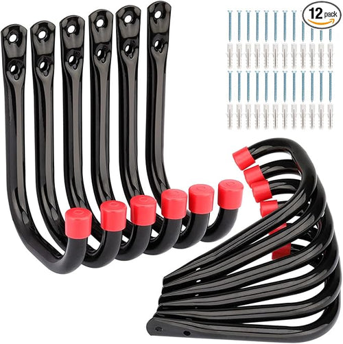 12 Pack Garage Storage J Hooks, 4.1Inches Heavy Duty Wall Mount Utility Hangers by Unknown