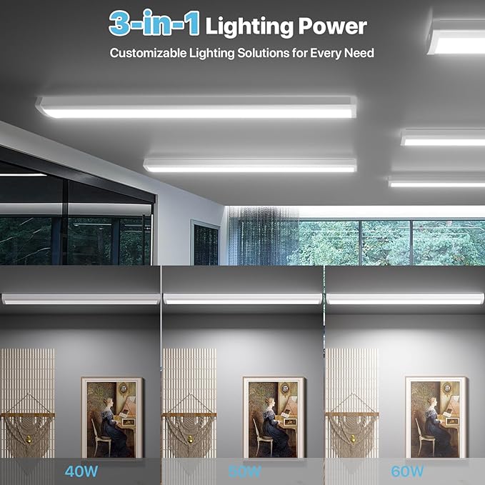 HYPERLITE 60W LED Wraparound Light 4 feet, 6600LM LED Shop Lights Fixture - Image 4