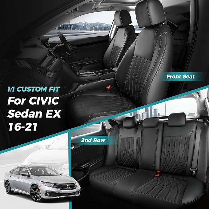 Seat Covers for Honda Civic Sedan EX-L, Sport 2016 2017 2018 2019 2020 2021 - Image 7