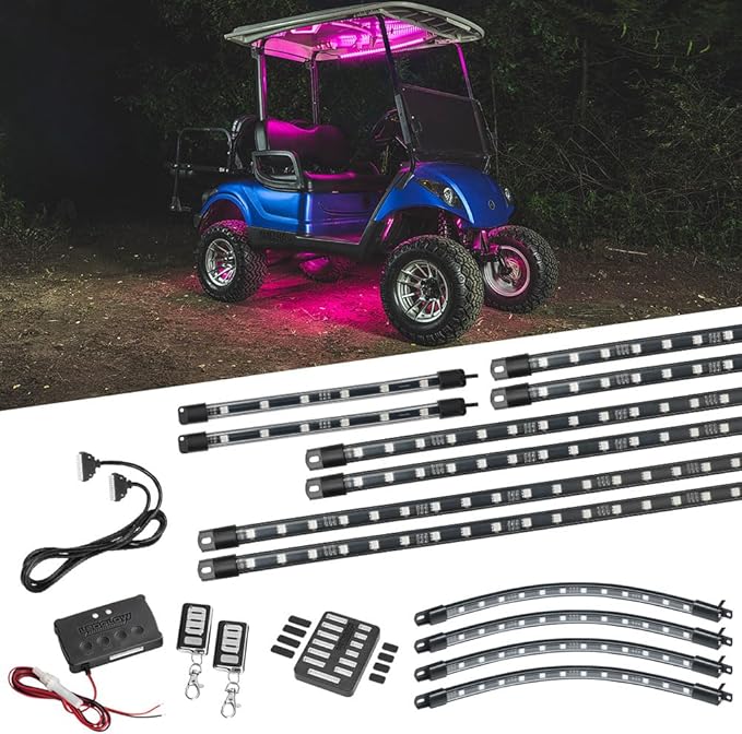 LEDGlow 12pc Million Color LED 4-Seater Golf Cart Underglow Neon Kit by LEDGlow