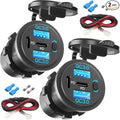 2PCS, Dual PD USB C Ports & Dual USB Quick Charge 3.0 Ports 12V USB Outlet by VANONE