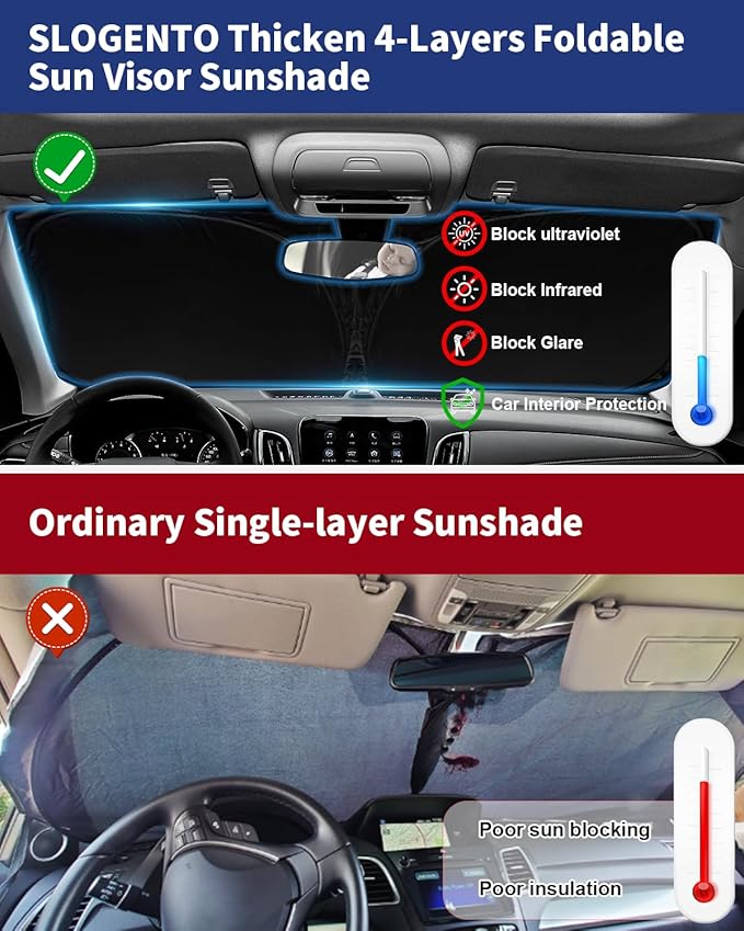Custom-fit for Toyota Camry 2012-2016 2017 Windshield Sun Shade Block UV Rays - Image 7