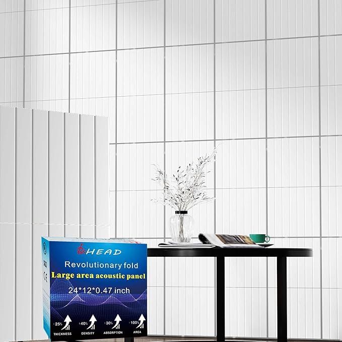 16 Pack Large Fold Soundproof Wall Panels, 1.2lb/ft³ High Density, Thicker by Staytunedforournewproduct