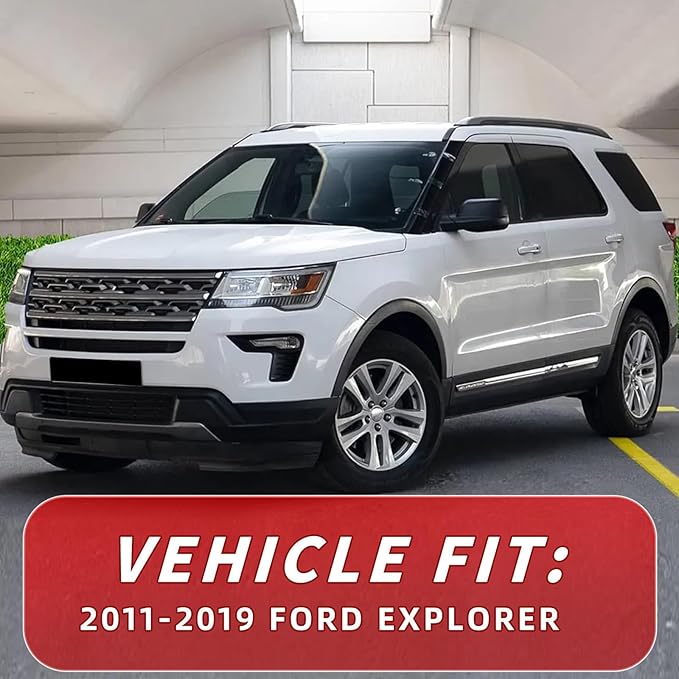 in Channel Rain Guards Fit for Ford Explorer 2011 2012 2013 2014 2015 2016 2017 - Image 2