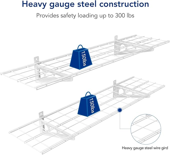 FLEXIMOUNTS 2-Pack 1x4ft 12-inch-by-48-inch Wall Shelf Garage Storage Rack Wall - Image 2