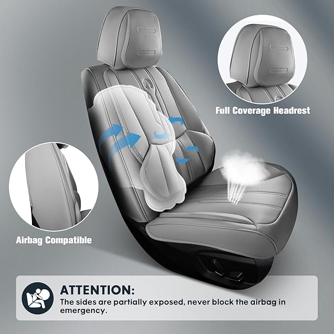AOOG Car Seat Covers Full Set, Leather Seat Covers - Image 6
