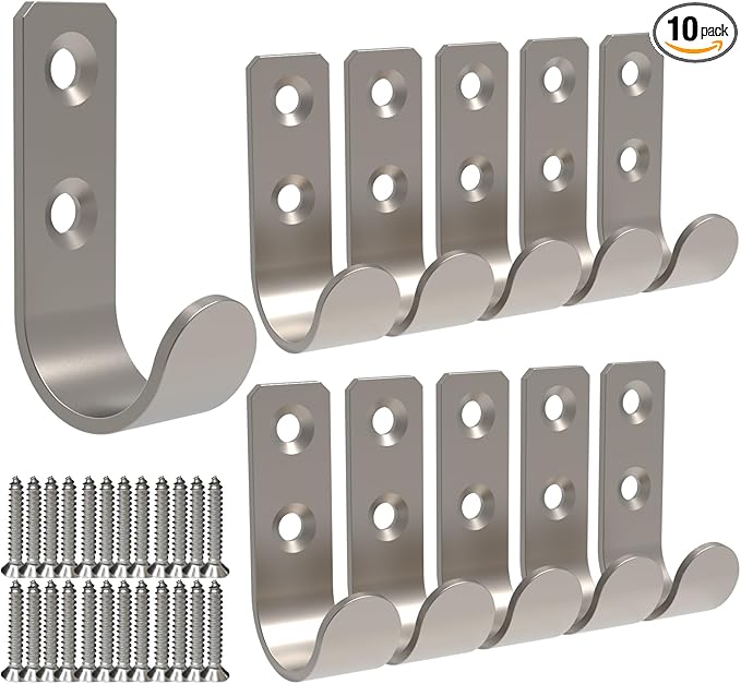 Wall Hooks Coat Hook Robe Hanging Robe & Towel Hooks, Utility Hooks Indoor by Aufuga