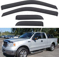 Set of 4 Front+Rear Smoke Sun Rain Guard Outside Mount Tape-On Acrylic Window by LQQDP