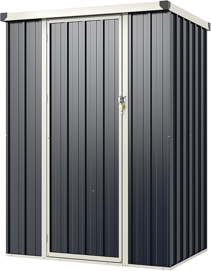 Goplus 3.8 x 2.8 FT Storage Shed Outdoor, All-Weather Steel Utility Storage - Image 9