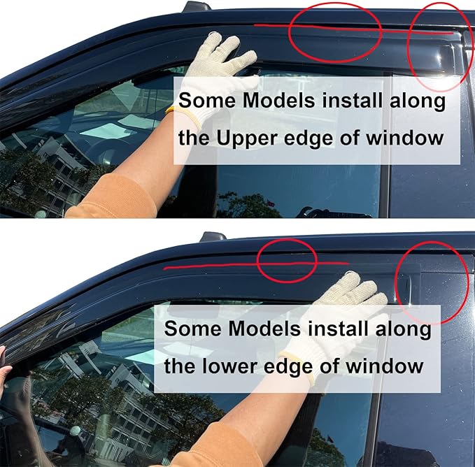 4pc Sun Rain Guards Window Visor Wind Deflector Compatible - Image 3