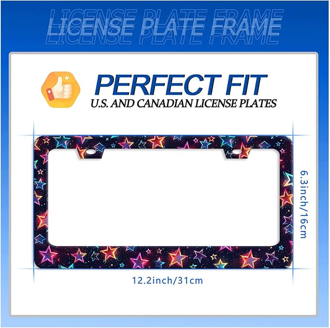 Colorful Stars License Plate Frame Starry Sky License Plate Holder Funny Car - Image 7