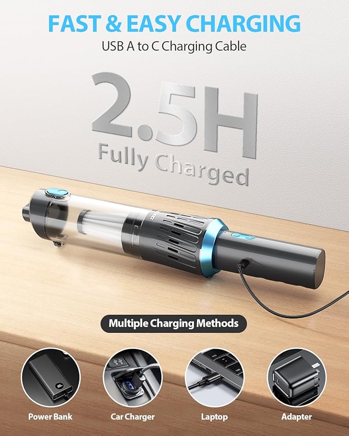 Handheld Vacuum Cordless 15000PA Car Vacuum 3-in-1 Hand Held Vacuums 1.1 Pounds - Image 6