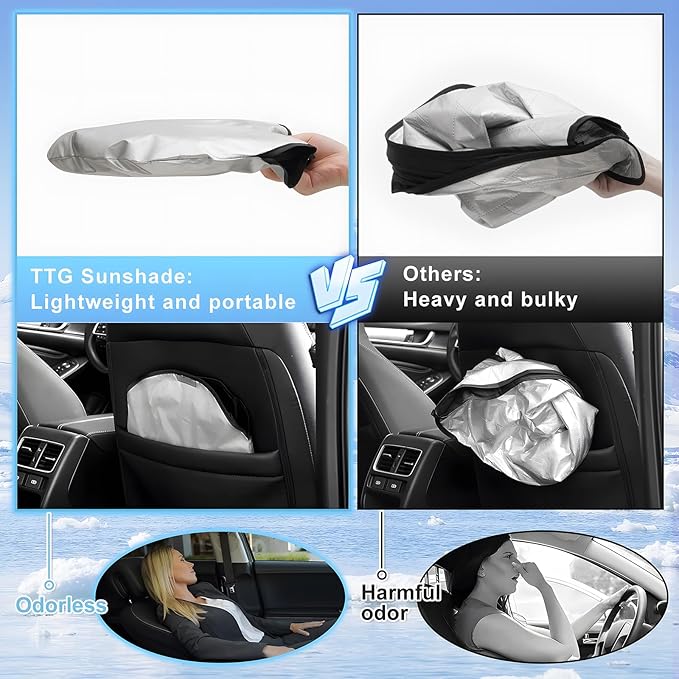 T TGBROS Windshield Sun Shade for Ford Super Duty 2017-2022 F-250 F-350 F-450 - Image 6