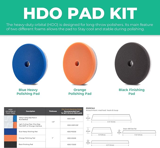 Lake Country 5.5" HDO Foam Polishing Pad Kit – Premium Heavy Duty Orbital Pads - Image 5