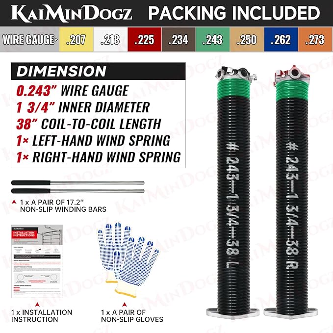 Pair of 1.75" Garage Door Torsion Springs Set - Image 2