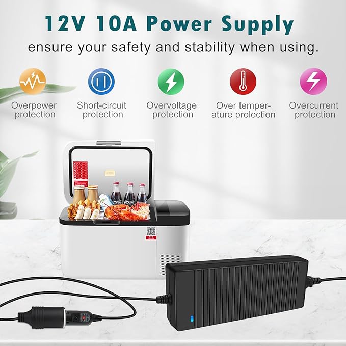 inShareplus 12V 120W 10A AC to DC Converter, 110V to 12V Cigarette Lighter - Image 3