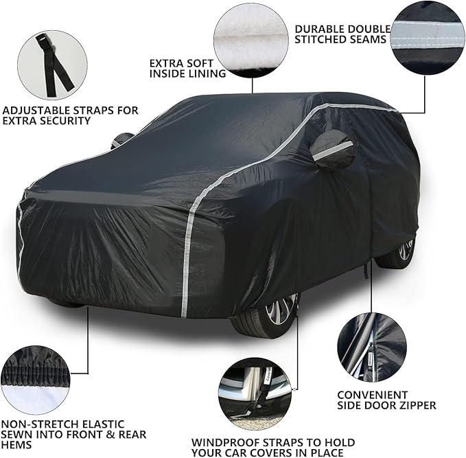 Tecoom SUV Car Cover Waterproof All Weather, Hail Protector - Image 4