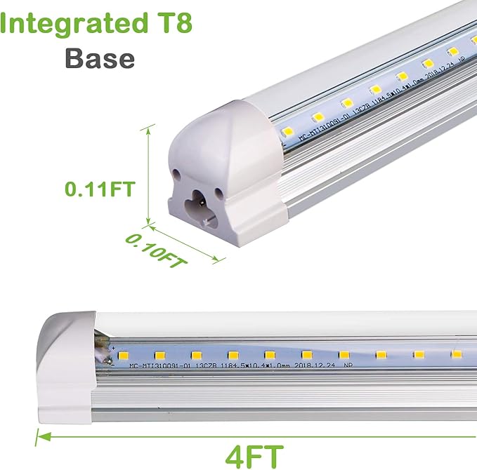 hykolity 4FT LED Shop Light, V Shape Integrated T8 LED Tube Light, 6500K Super - Image 7