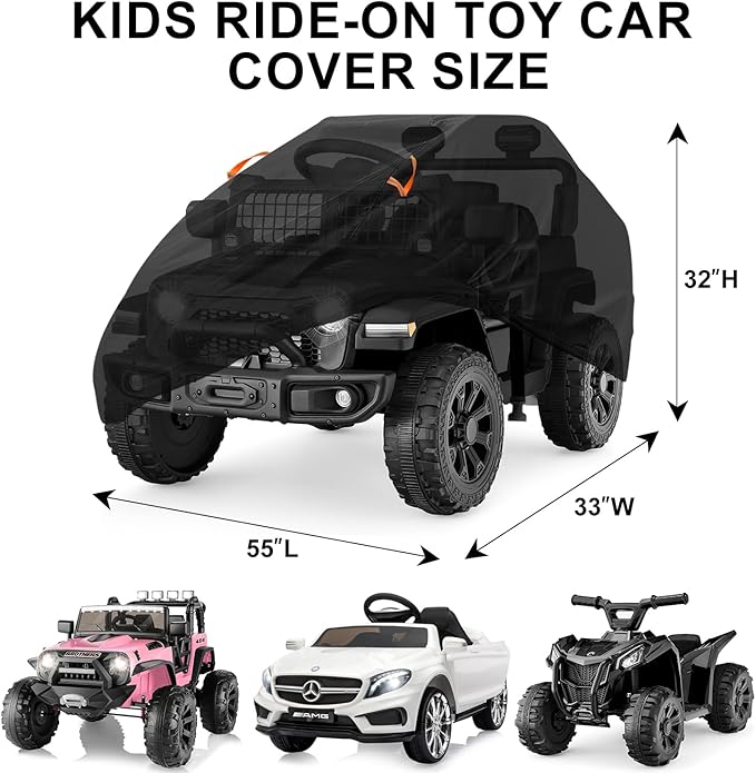 Kids Ride-On Toys Car Cover Waterproof, 12/24V Powered Wheels Electric Battery - Image 6