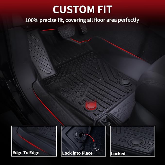 LASFIT Floor Mats for Toyota Tacoma 2024 2025 Double Cab All Weather Floor - Image 2