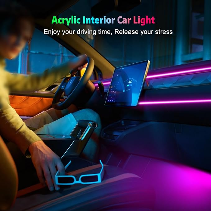Interior Car LED Strip Lights, AMKI Acrylic LED Lights RGB 10 in 1 - Image 7