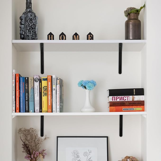 24 Pack L8 x H 6" Black Heavy Duty Shelf Brackets - Image 7