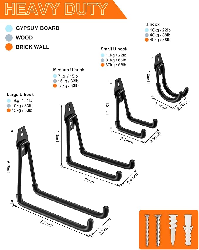 QcoQce 17 Pack Heavy Duty Garage Hooks - Image 2