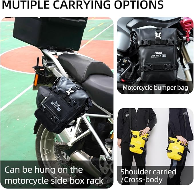 Motorcycle Tail Bag Front Bumper Bag, 12L Roll-top Waterproof Motor Saddle - Image 4