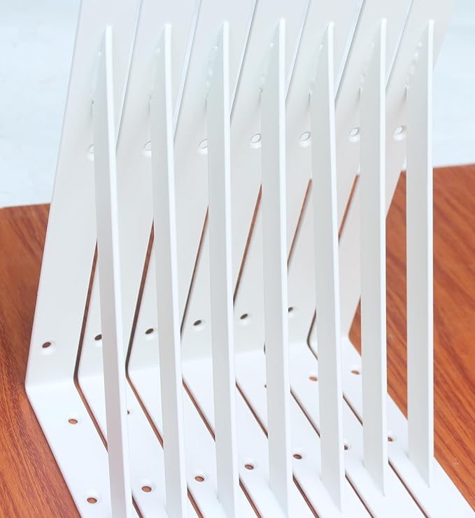 16 Pack L10 x H 8" White Heavy Duty Shelf Brackets - Image 5