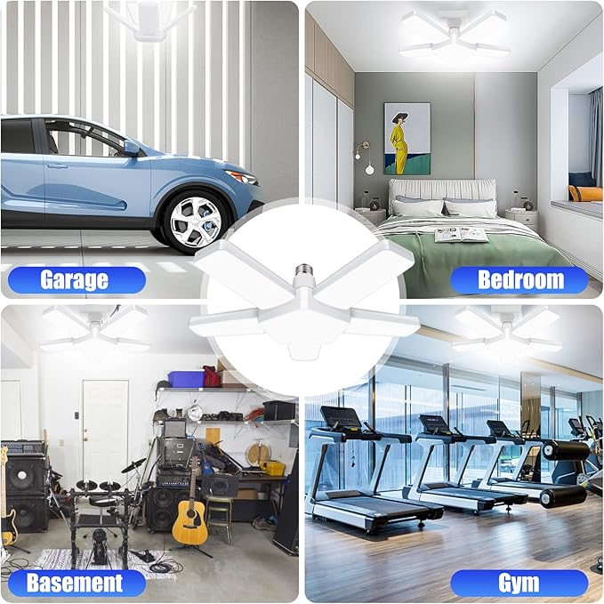LED Garage Lights 2 Pack, 100W 10000LM 6500K E26/E27 Ceiling Light - Image 7