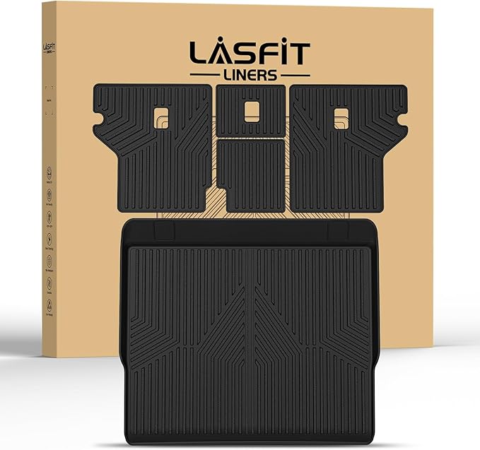 LASFIT Trunk&Seatback Mats for Toyota 4Runner 2013-2024, All Weather TPE Custom by LASFIT