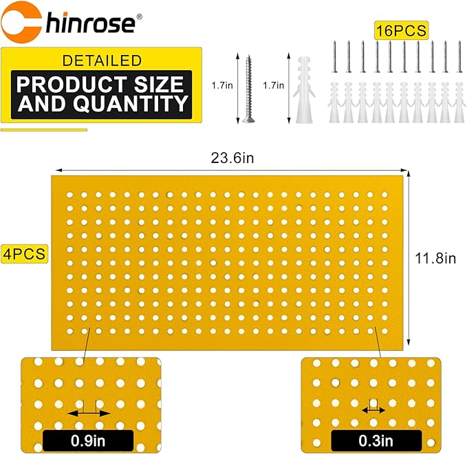Metal Peg Board Panels for Workbench, Shed Modular Peg Board Organizer Board Kit - Image 2