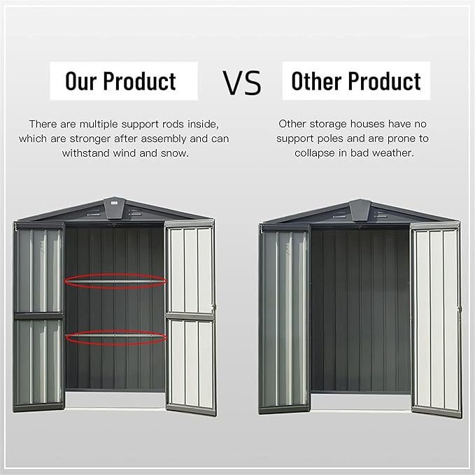 iKERY Galvanized Steel Storage Shed - Image 4