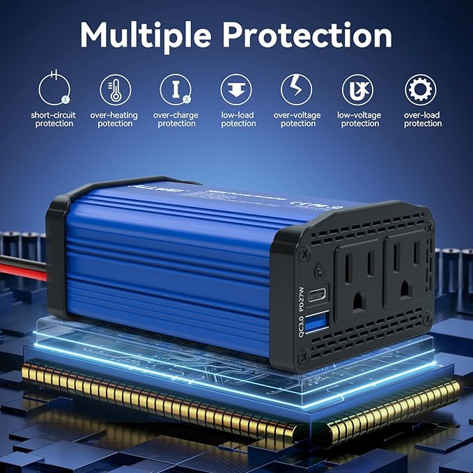 300W Car Power Inverter 12v to 110v, Car Plug in Adapter Outlet - Image 6