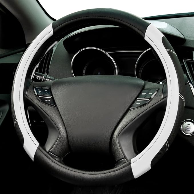 CAR PASS Line Rider Microfiber Leather Sporty Steering Wheel Cover Universal - Image 2