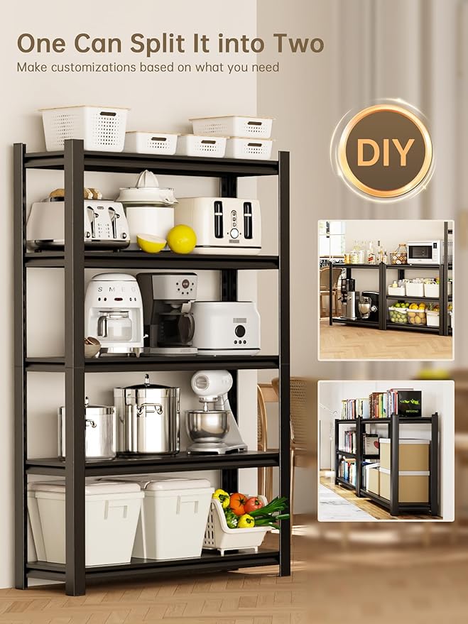 JHYKHG 63" H Storage Shelves, 5-Tier Heavy Duty Garage Shelving, Adjustable - Image 5