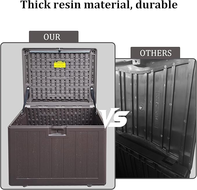 33 Gallon Pro Waterproof Outdoor Storage Bin Resin Deck Box - Image 6