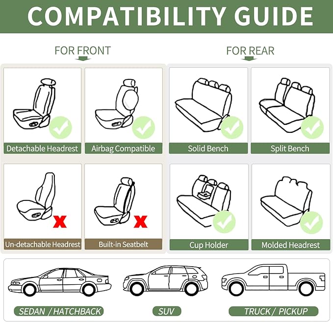 Car Seat Covers Front Seats, Luxury Waterproof Seat Covers, Universal Seat - Image 7