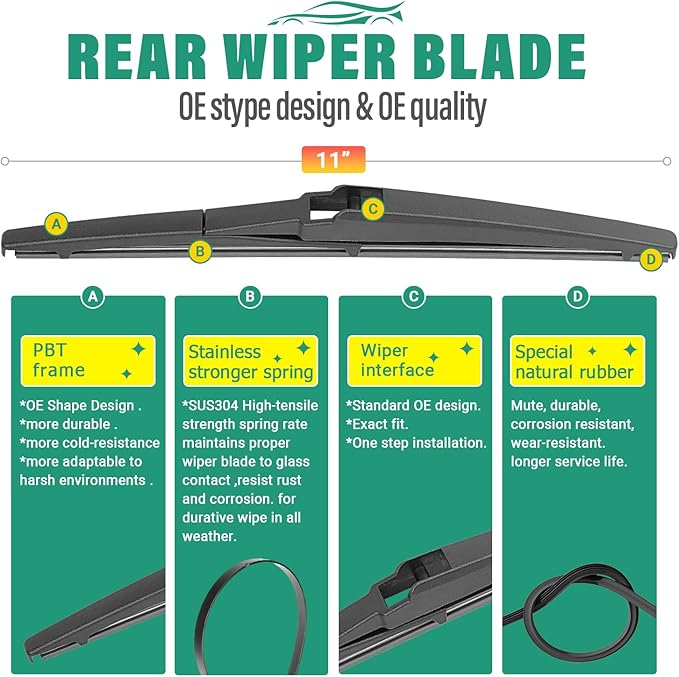 21" 18" 11" Windshield Wiper Blades Replacement - Image 4