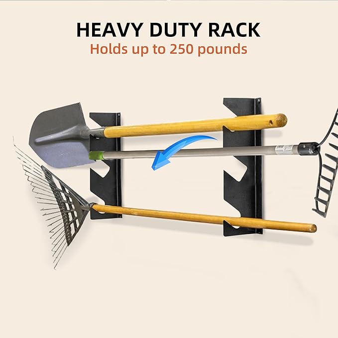 CZWL&HG Heavy-Duty Garden Tool Organizer Wall Mount – Garage Wall Storage Rack - Image 7