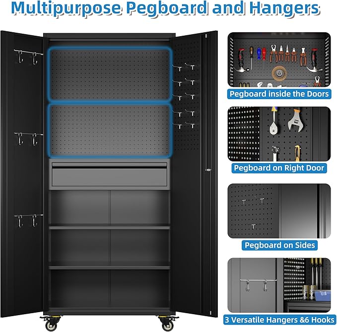 71" H Metal Garage Storage Cabinet - Image 4