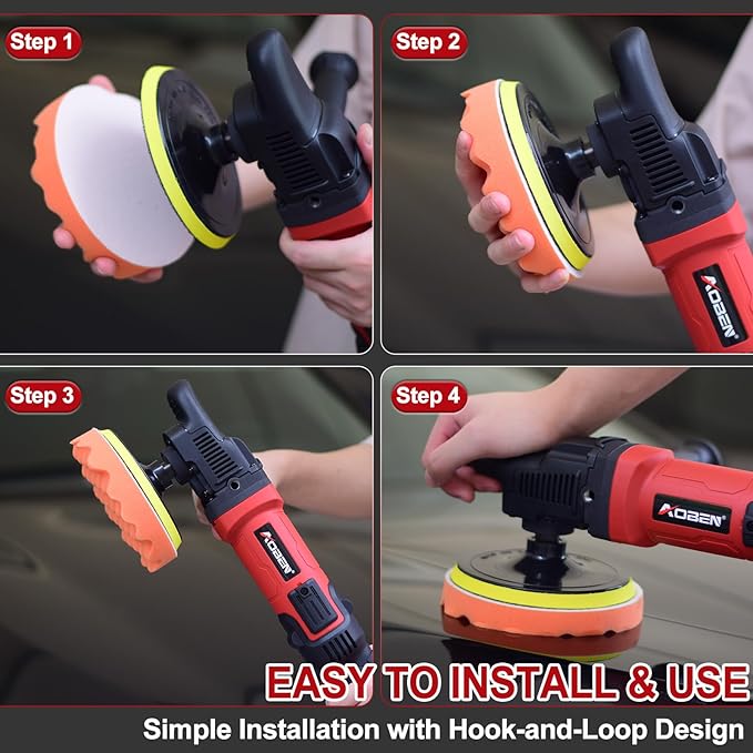 AOBEN 6/7 inch Buffer Polisher, Rotary Car Buffer, 1600W Car Polisher Waxer Kit - Image 6