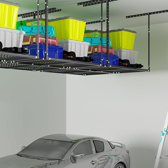 3 x 4FT Overhead Garage Storage Rack, Adjustable Ceiling Storage Racks - Image 5